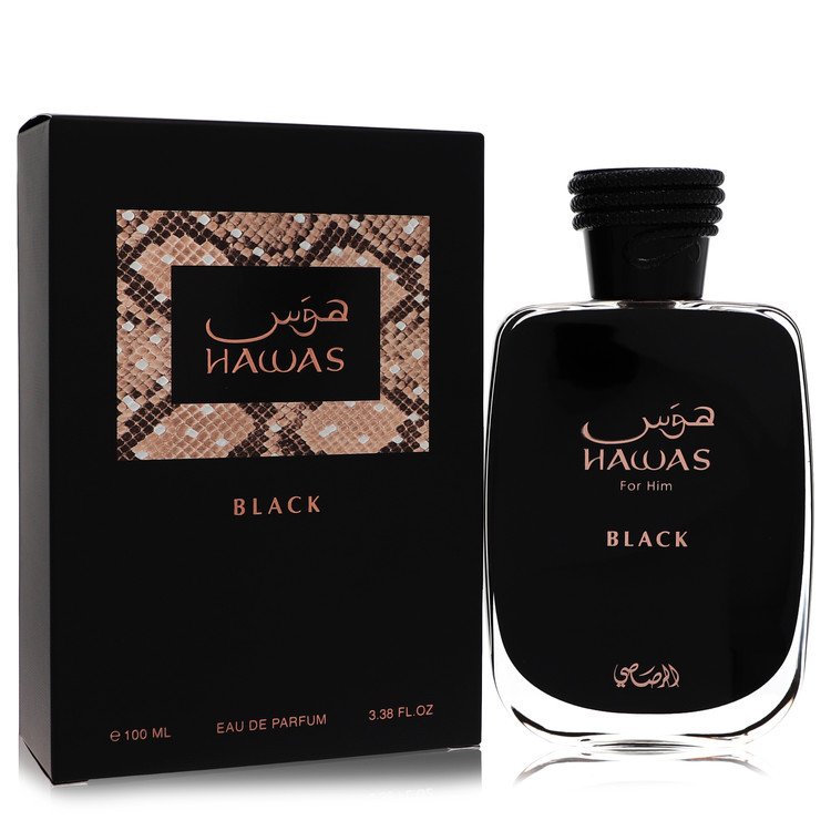 Hawas Black by Rasasi Eau De Parfum Spray 3.3 oz for Men