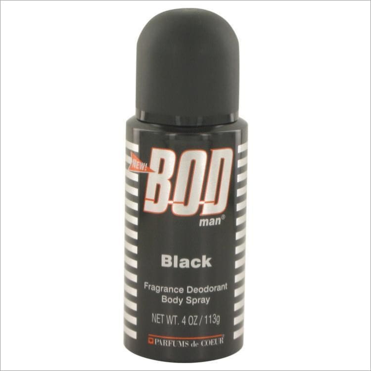 Bod Man Black by Parfums De Coeur Body Spray 4 oz for Men - COLOGNE