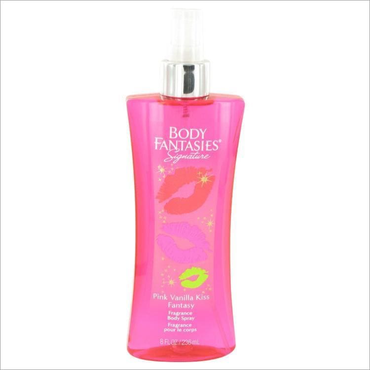 Body Fantasies Signature Pink Vanilla Kiss Fantasy by Parfums De Coeur Body Spray 8 oz for Women - PERFUME