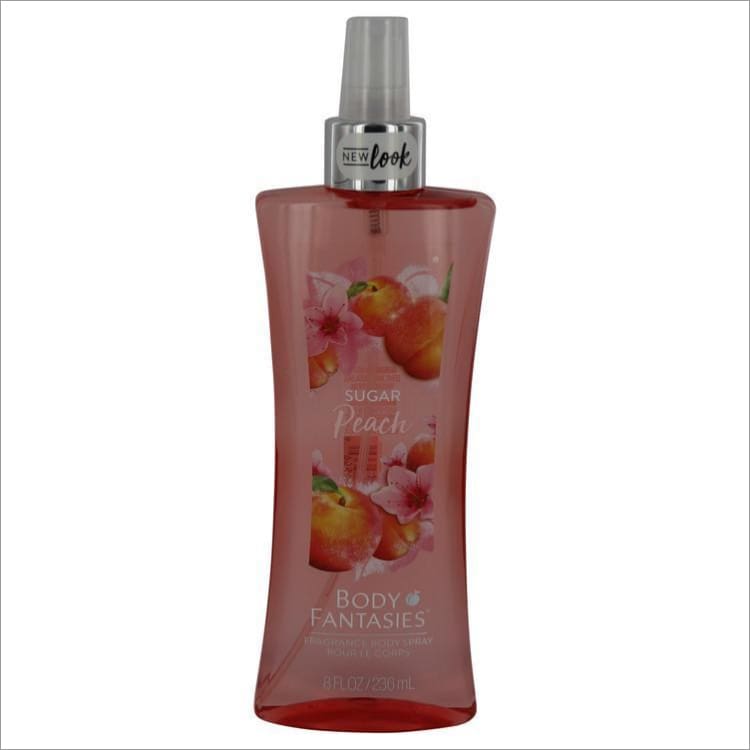 Body Fantasies Signature Sugar Peach by Parfums De Coeur Body Spray 8 oz for Women - PERFUME