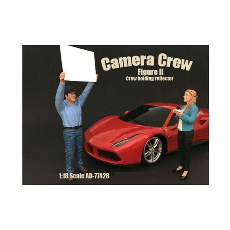Camera Crew Figure II Crew Holding Reflector For 1:18 Scale Models by American Diorama - Accessories