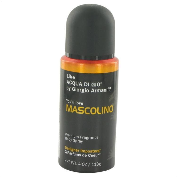 Designer Imposters Mascolino by Parfums De Coeur Body Spray 4 oz - DESIGNER BRAND COLOGNES