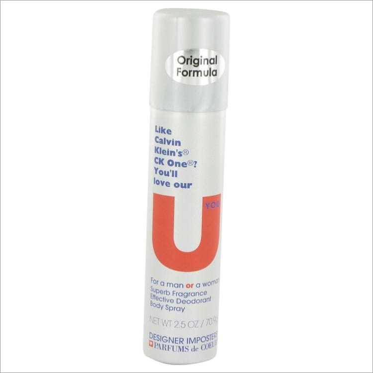 Designer Imposters U You by Parfums De Coeur Deodorant Body Spray (Unisex) 2.5 oz for Women - PERFUME