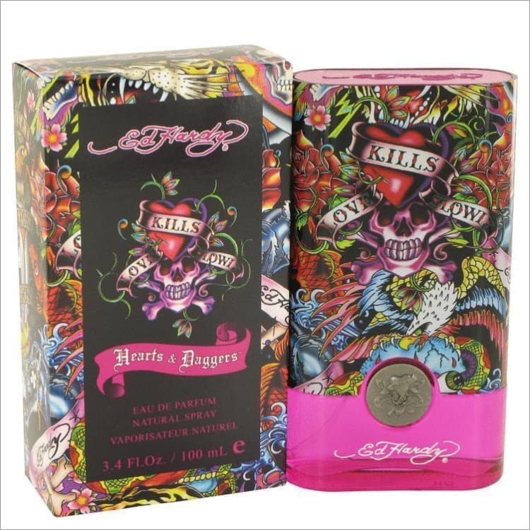 Ed Hardy Hearts &amp; Daggers by Christian Audigier Eau De Parfum Spray 3.4 oz for Women - PERFUME