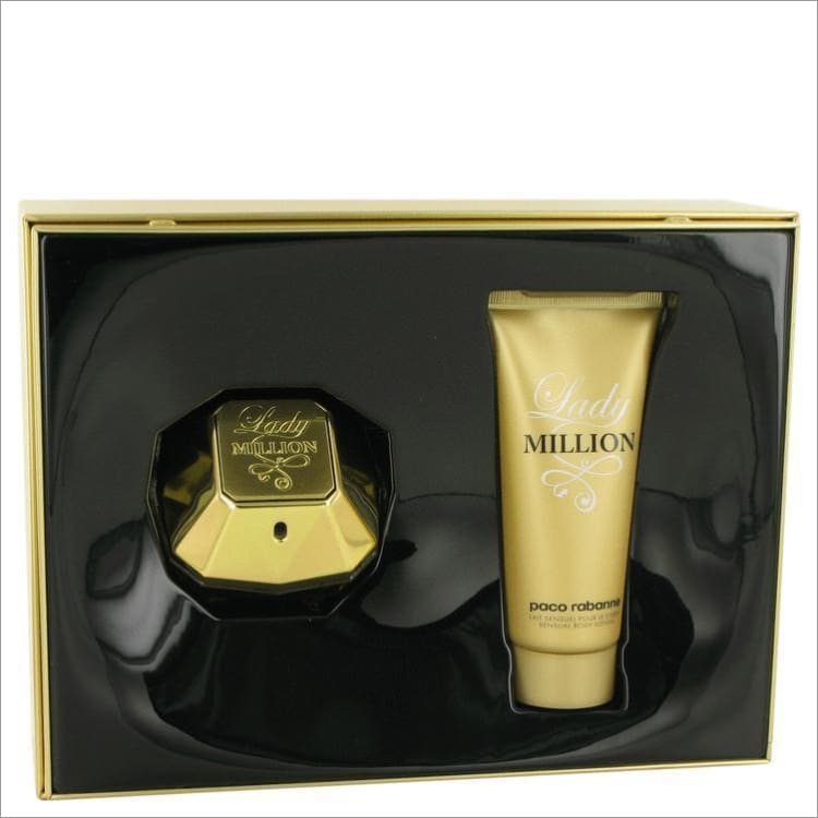 Lady Million by Paco Rabanne Gift Set -- 2.7 oz Eau De Parfum Spray + 3.4 oz Body Lotion - WOMENS PERFUME