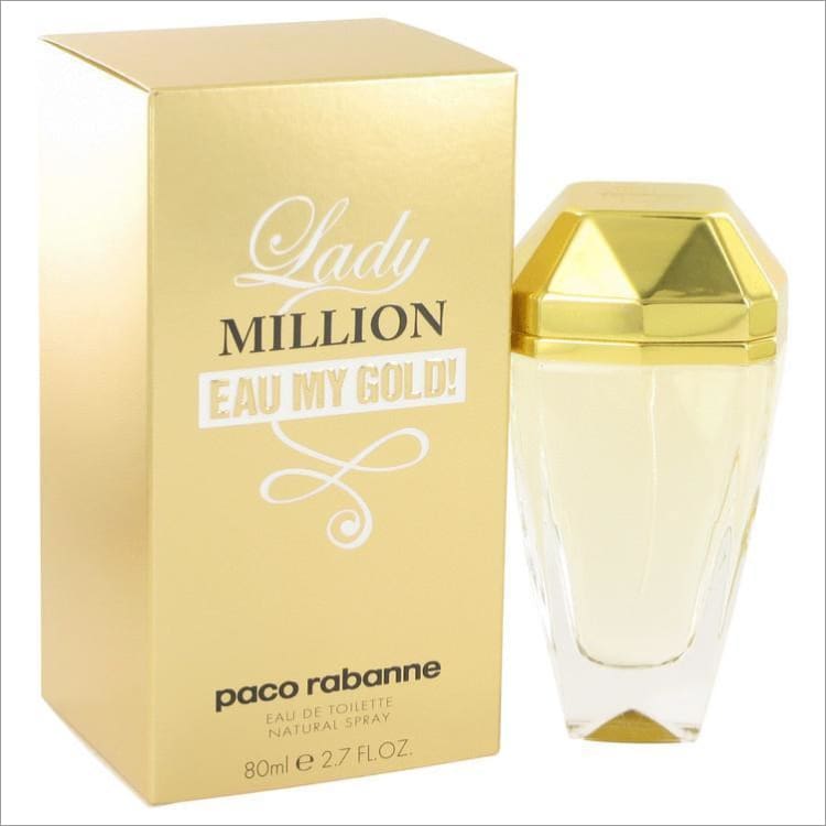 Lady Million Eau My Gold by Paco Rabanne Eau De Toilette Spray 2.7 oz for Women - PERFUME