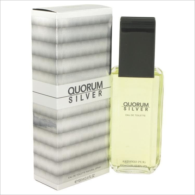Quorum Silver by Puig Eau De Toilette Spray 3.4 oz for Men - COLOGNE