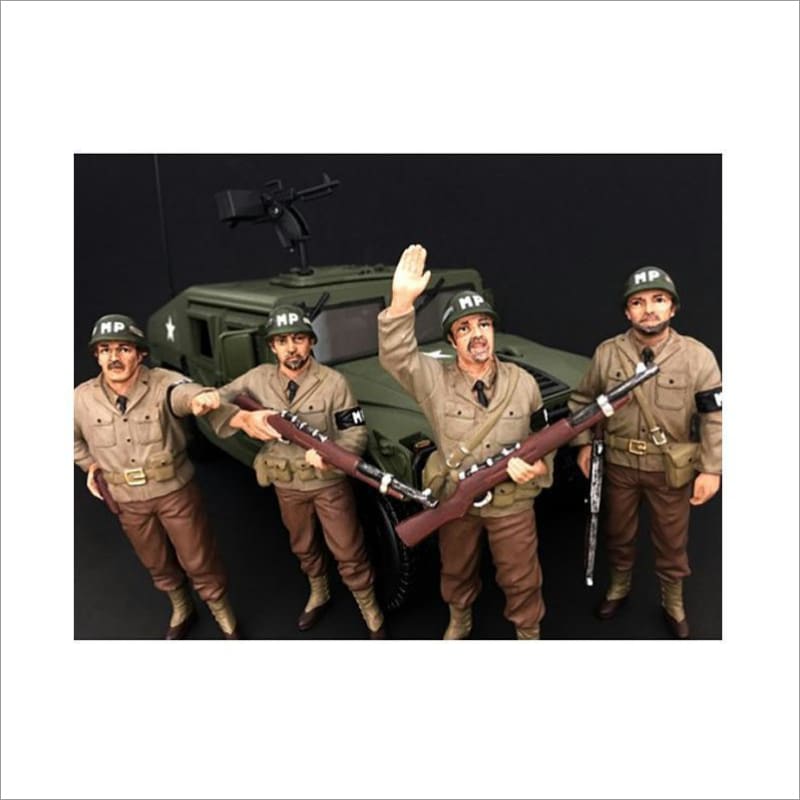 WWII Military Police 4 Piece Figure Set For 1:18 Scale Models by American Diorama - Accessories